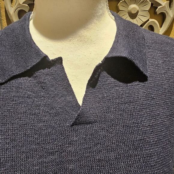 Banana Republic M Linen Sweater Polo Minimalist Preppy Quiet Luxury Classic - Picture 5 of 10